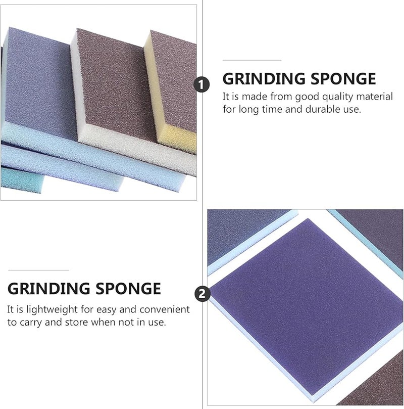 6Pcs Dual Sided Polishing Sponges Sanding Blocks Set 80 220 Grits Flexible Grinding Sponge - Image 3
